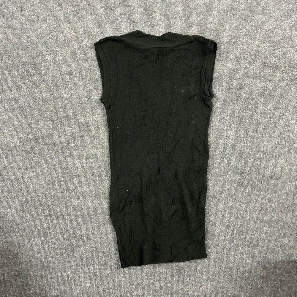 Chesky Sweater Vest Womens Size S Black Textured Knit V-Neck Sleeveless Casual